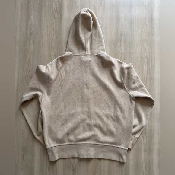 Vintage Polo Ralph Lauren Zip Up Hoodie Tan / Khaki / Light Brown Sz XL *stains - Picture 8 of 11